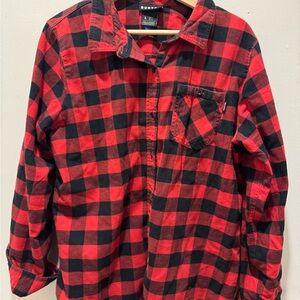 Burton Red and Black Plaid Button-Down Shirt
